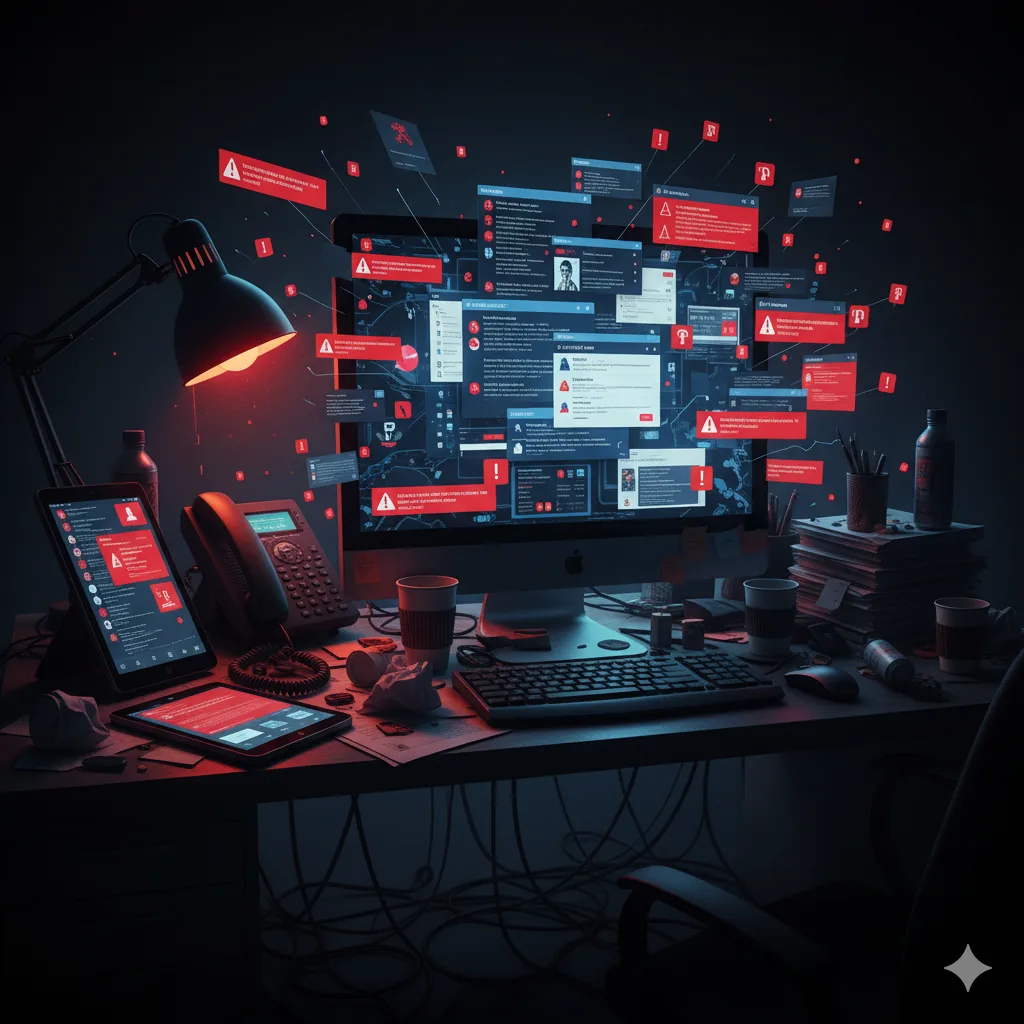 Overwhelmed business desk